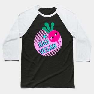 Rad Cool Radish Vegetable Vegan Pun Vaporwave Baseball T-Shirt